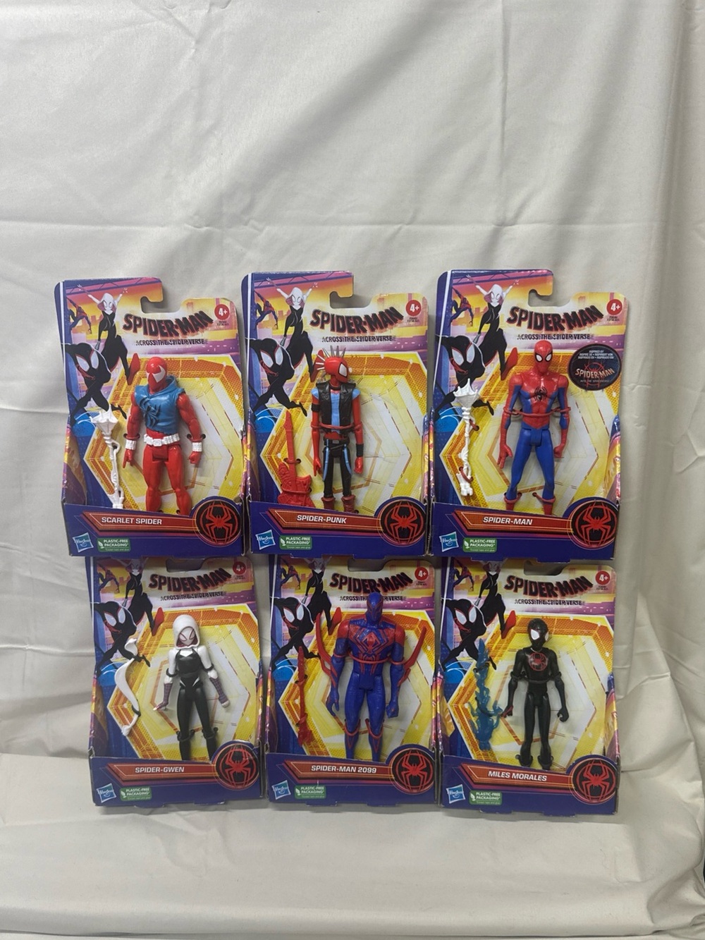 Spiderman Action Figure Set - Red, Blue, Black, White